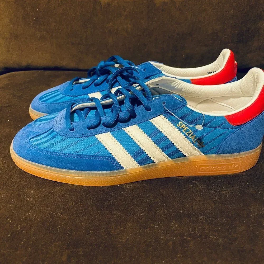 Rare Sample Tag Adidas Handball Spezial Blue Red White Men 9 US 8.5 UK 42 2/3 EU
